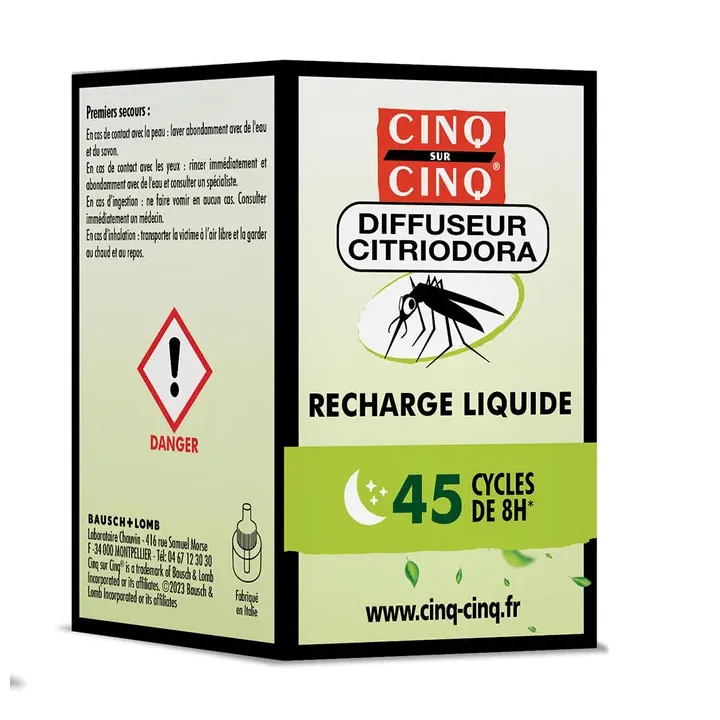 Flüssigkeitsnachfüllung für Citriodora-Mückenschutzmittel Cinq sur Cinq - Flasche mit 25 ml