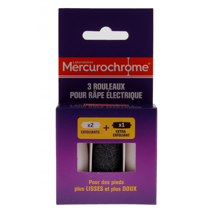 Wiederaufladbare elektrische Reibe Mercurochrome - Packung mit 3 Rollen