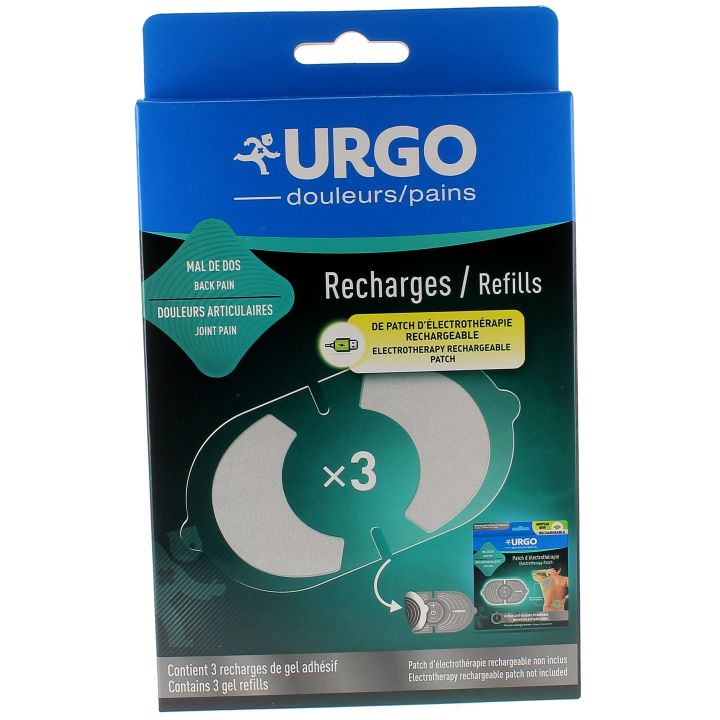 Wiederaufladungen von Urgo Elektrotherapie-Patch-Haftgel - 3 Nachfüllpackungen