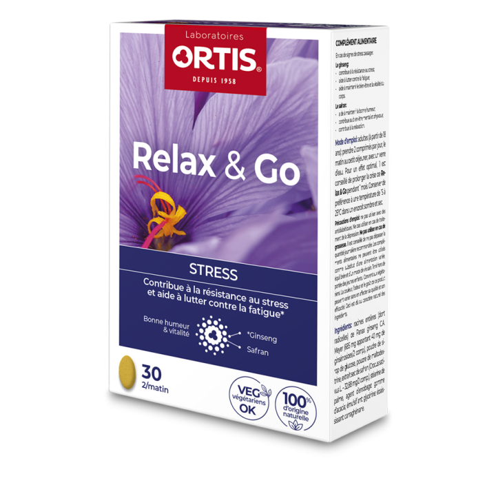 Relax&Go Stress bio Ortis - Packung mit 30 Tabletten