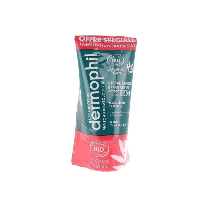 Handcreme starke Reparatur bio Dermophil Indien - 2er Pack mit 75 ml Tuben