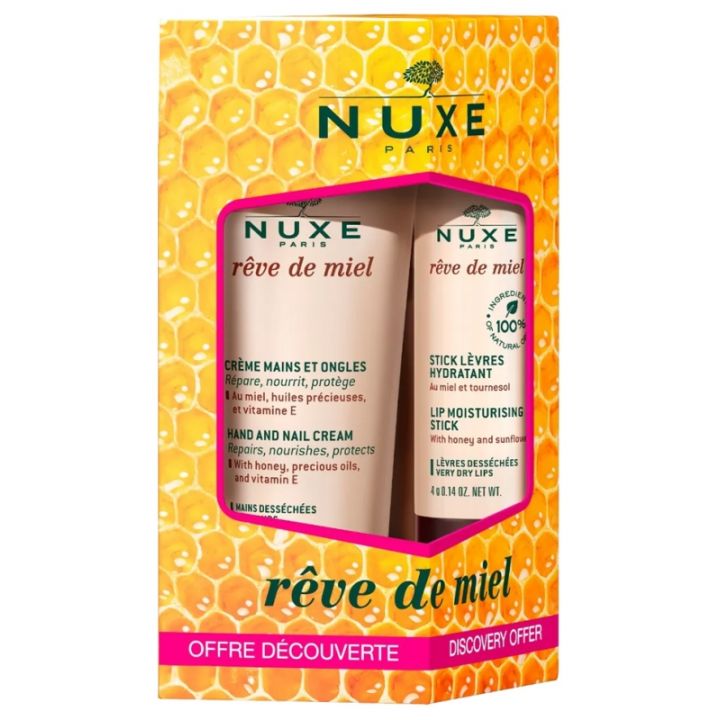Traum von Honig bietet Entdeckung Nuxe - Handcreme 30 ml + Lippenbalsam 4g