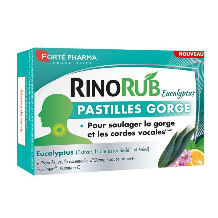 RinoRub Eukalyptus Halstabletten Forté Pharma - Packung mit 20 Tabletten