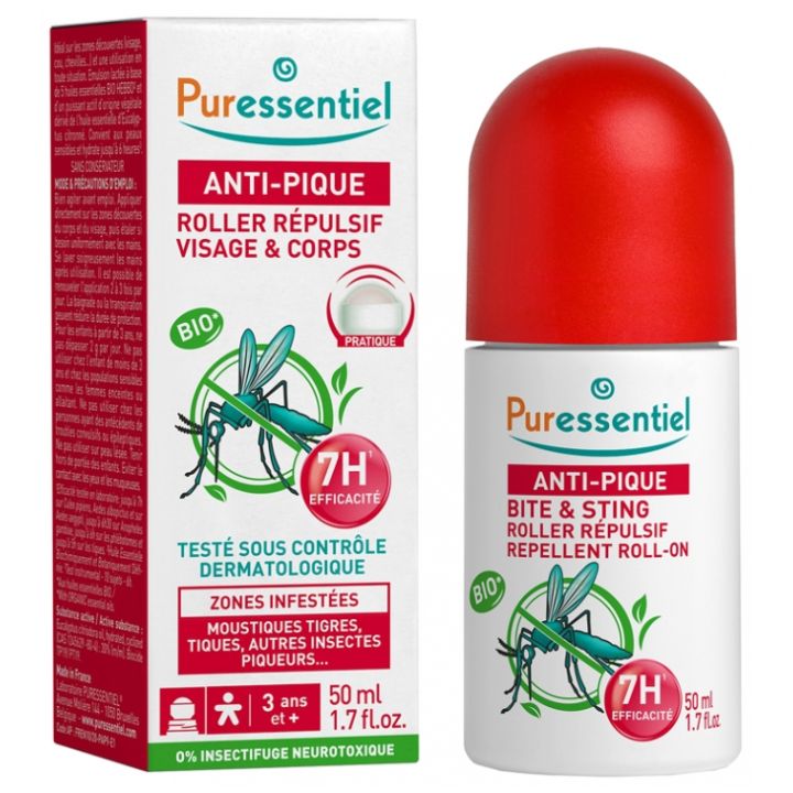 Roller abweisend Gesicht & Körper gegen Stiche Puressentiel - Roller von 50 ml