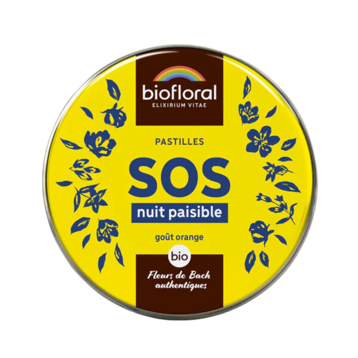SOS ruhige Nacht Biofloral Orange Geschmack - Schachtel mit 165 Pastillen