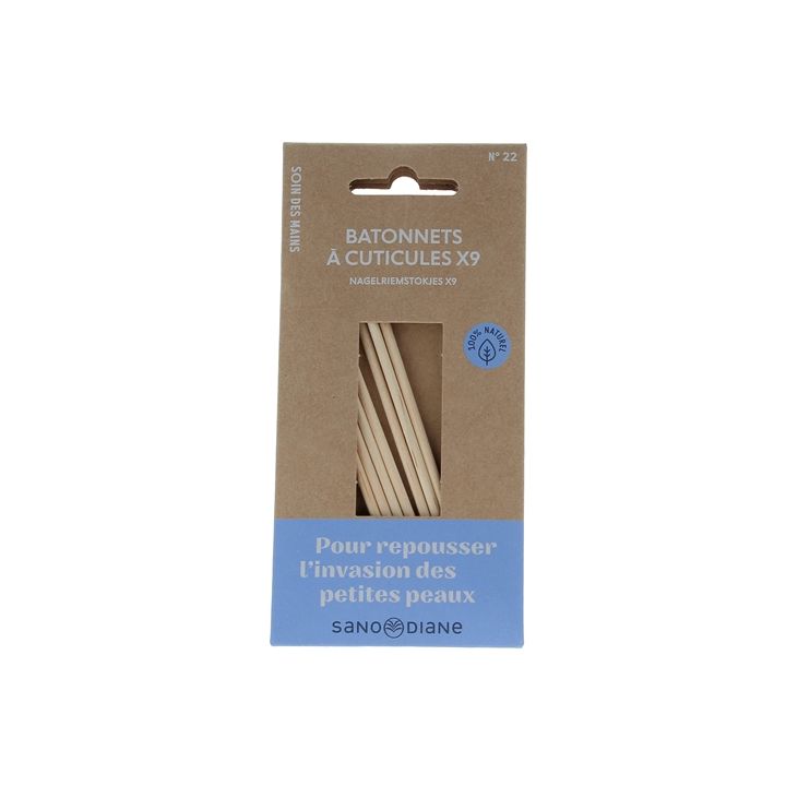 Nagelhautstäbchen exotisches Holz Sanodiane - 9 Stäbchen
