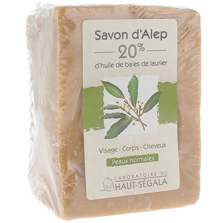 Aleppo-Seife 20% Lorbeerbeeren Haut-Ségala - Stück von 200 g