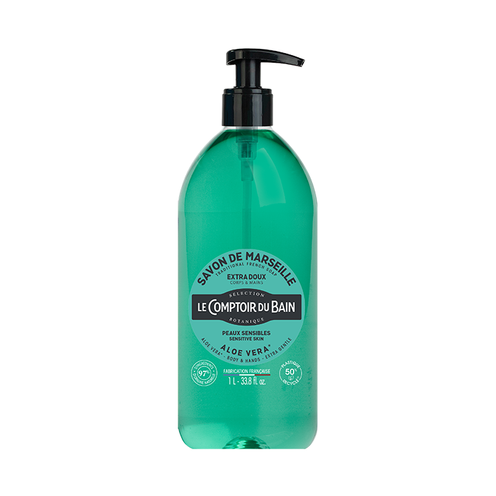 Flüssige Marseille-Seife mit Aloe Vera Le Comptoir du Bain - Pumpflasche 1 L