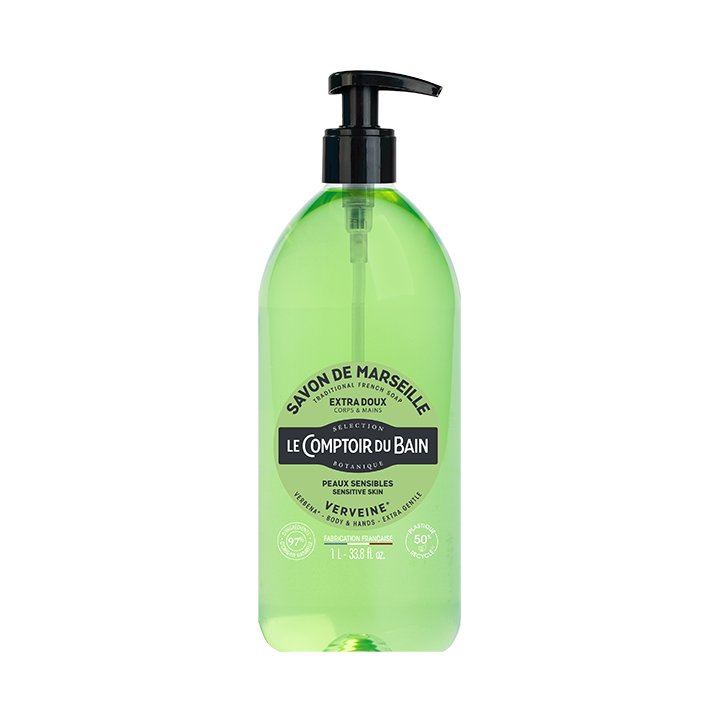Flüssige Marseille-Seife mit Eisenkraut - Le comptoir du Bain - Pumpflasche 1 L