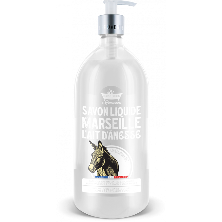 Flüssigseife Marseille Eselsfett Die kleinen Bäder der Provence - Pumpflasche 1L