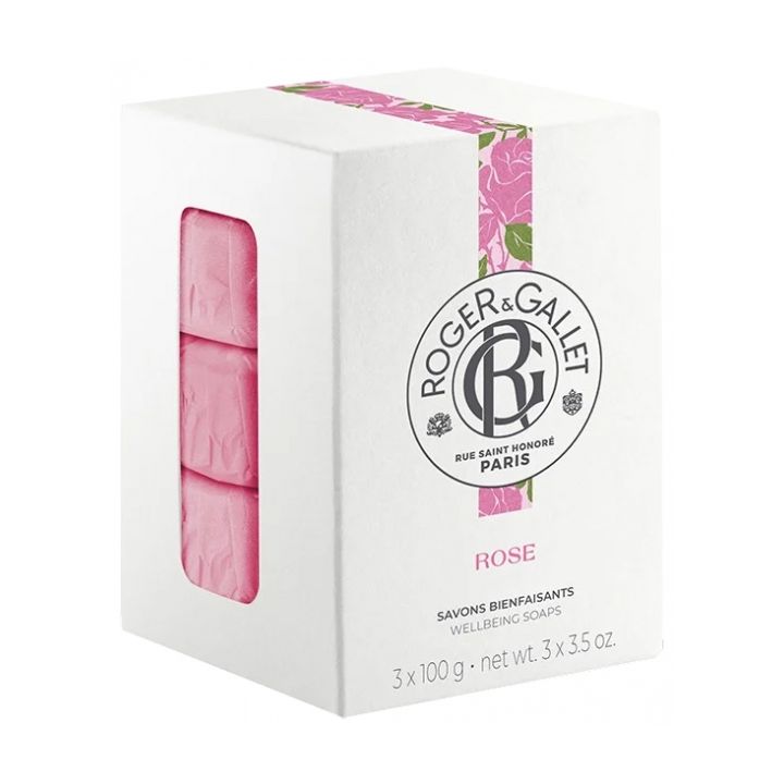 Heilende Seifen Rose Roger & Gallet - Geschenkset mit 3 Seifen à 100 g