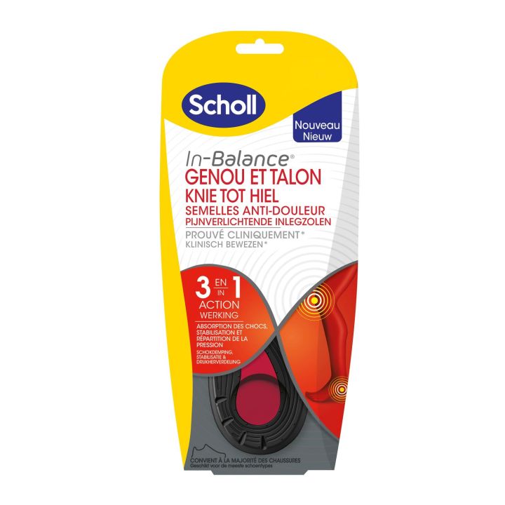 Scholl Schmerzfrei Einlegesohlen für Knie und Ferse - ein Paar Einlegesohlen Größe 37-39,5