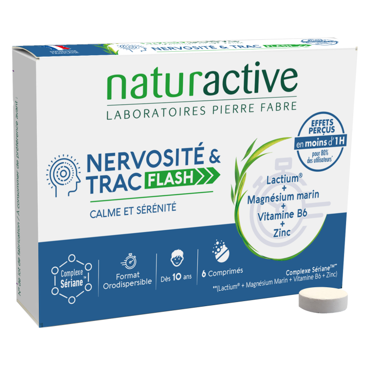 Nervosität & Lampenfieber Flash Naturactive - Packung mit 6 orodispersiblen Tabletten