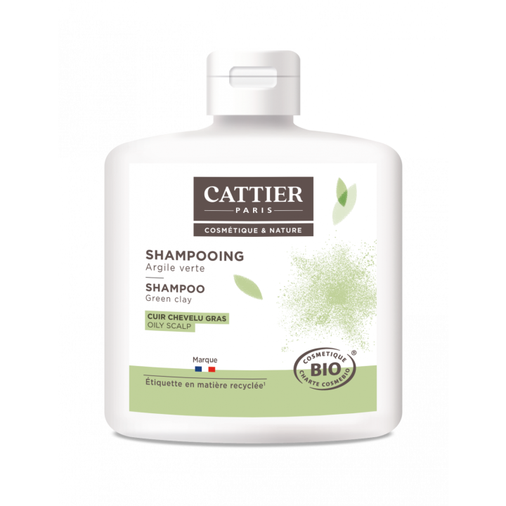 Bio Grüner Ton Shampoo (fettige Kopfhaut) Cattier - Flasche 250 ml