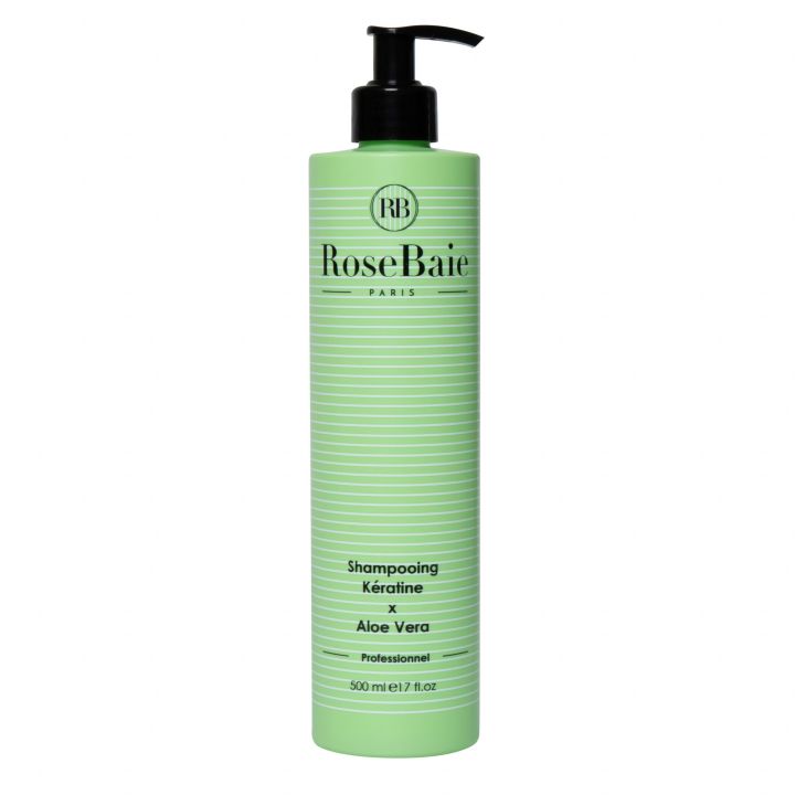Keratinhaltiges Shampoo mit Aloe Vera RoseBaie - Pumpflasche 500ml