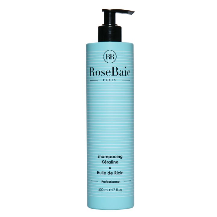 Keratin- und Rizinusöl-Shampoo RoseBaie - Pumpflasche 500 ml