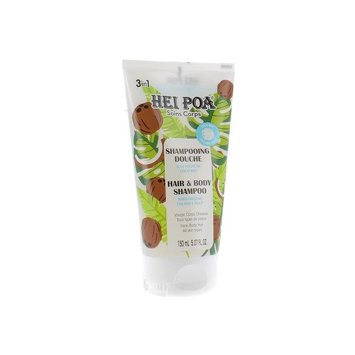 Shampoo-Duschgel 3 in 1 mit Kokosnuss-Püree Hei Poa - Tube mit 150 ml