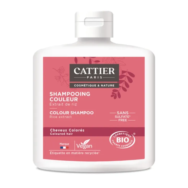 Sulfatfreies Shampoo für coloriertes Haar bio Cattier - Flasche 250 ml