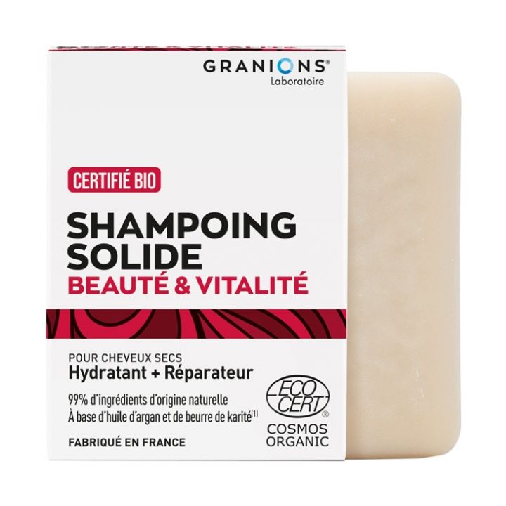 Festes Shampoo Bar Schönheit & Vitalität bio Granions - 80 g Stück