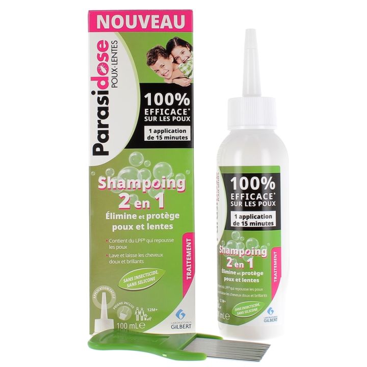 Shampoo 2 in 1 gegen Läuse und Nissen Parasidose - Flasche mit 100 ml