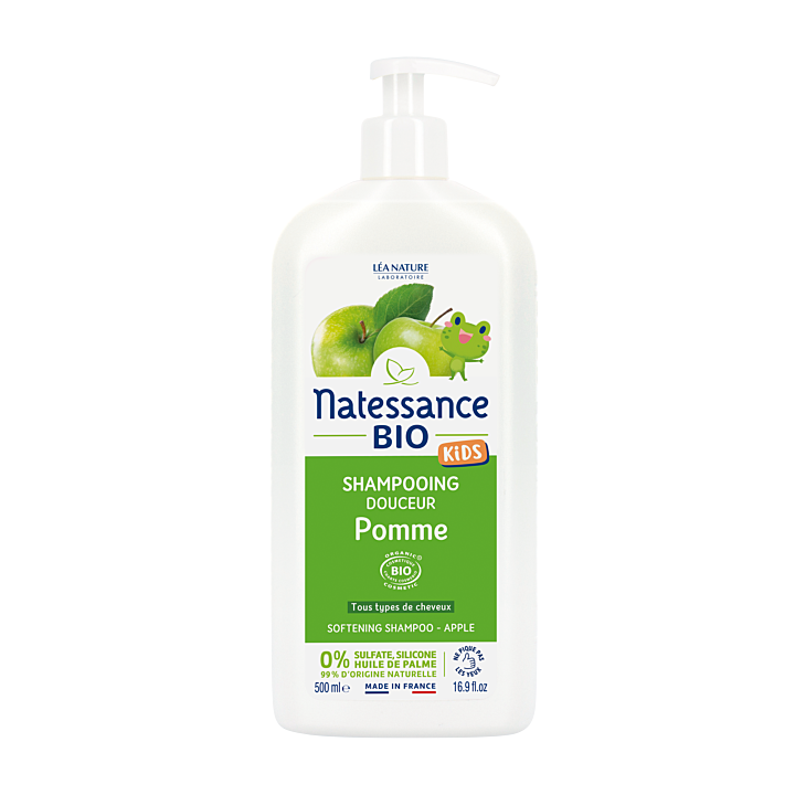 Shampooing Kids mit Bio-Apfel Natessance - Pumpflasche 500ml