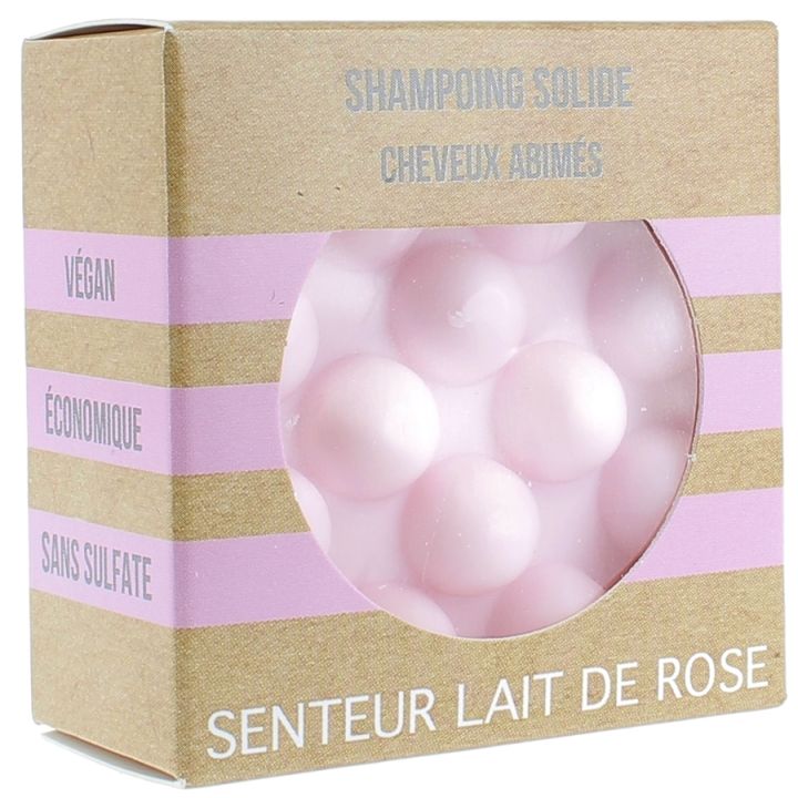 Festes Shampoo für Beschädigtes Haar mit Rosamilchduft von Valdispharm - 55 g fester Block