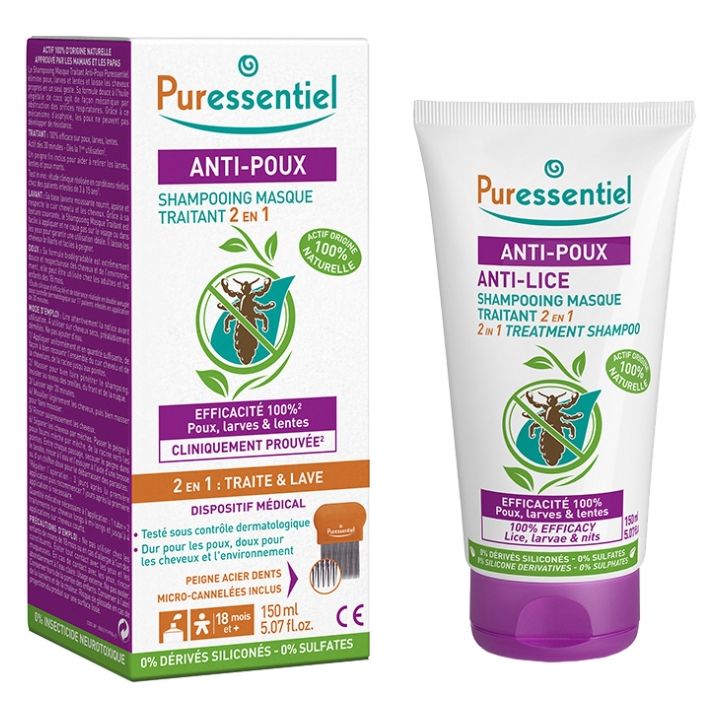 Shampoo Behandlung 2 in 1 Anti-Läuse Puressentiel - Tube mit 150 ml