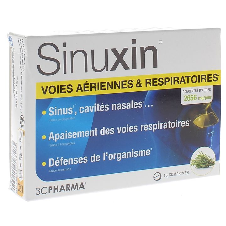 Sinuxin Atemwege & Atmung 3C Pharma - Packung mit 15 Tabletten