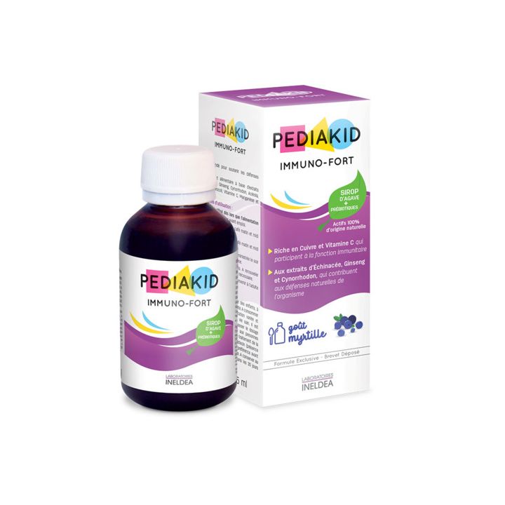 Pediakid immuno - starker Geschmack Heidelbeere - Flasche mit 125 ml
