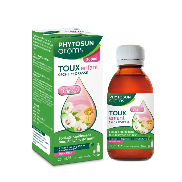 Hustensaft für Kinder mit Erdbeergeschmack Phytosun Arôms - Flasche mit 200ml