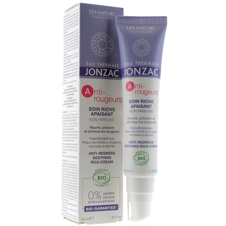 Reichhaltige beruhigende Anti-Rötungen Pflege unparfümiert Jonzac - Tube mit 40 ml