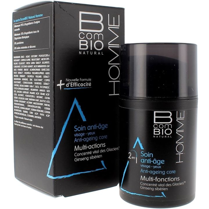 Anti-Aging-Gesichts- und Augenset für Männer BcomBIO - Pumpflasche mit 50 ml