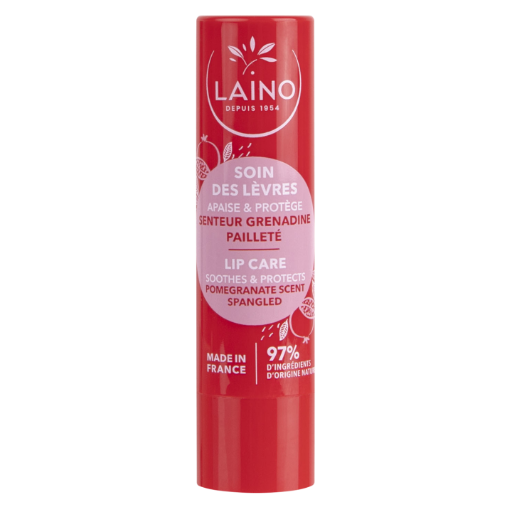 Glitzernder Lippenbalsam mit Grenadine-Duft Laino - 1 Stick à 4 g