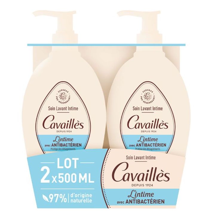 Intimpflege mit antibakteriellem Rogé Cavaillès - 2er-Pack Pumpflaschen à 500 ml