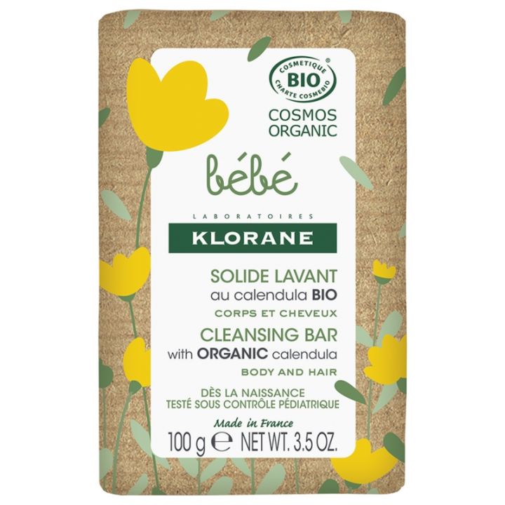 Festes Bio-Baby-Körper- und Haarwaschmittel Klorane - 100g Seife