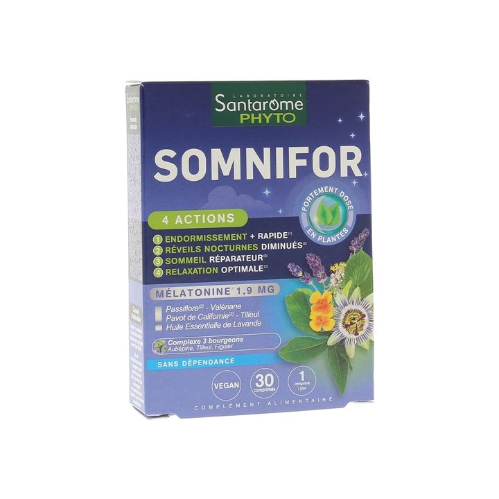 Somnifor 4 Aktionen Santarome - Packung mit 30 Tabletten