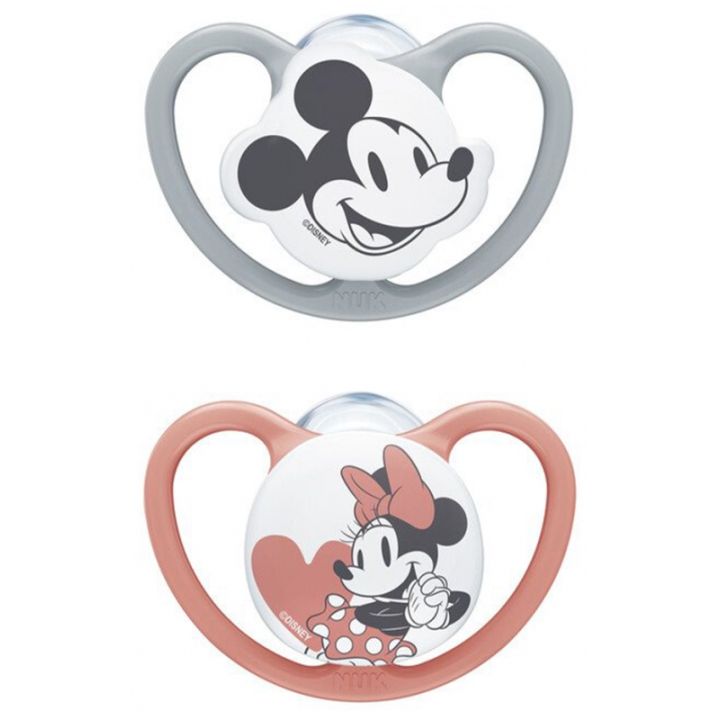 Space Silikon-Schnuller Mickey 6-18 Monate NUK - 2er-Pack Schnuller