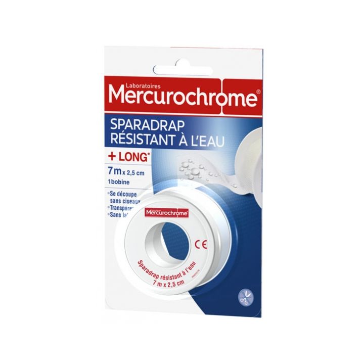 Wasserfester Pflaster Mercurochrome - 1 Rolle mit 7 m