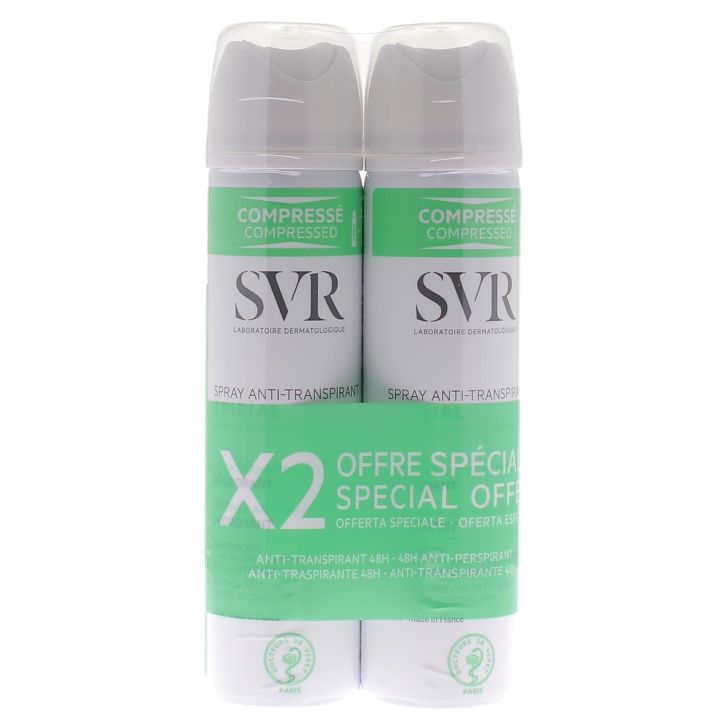 Spirial Antitranspirant-Spray SVR - 2er-Pack mit 75 ml Sprays