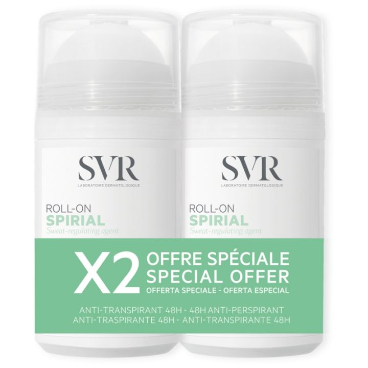 Spirial Antitranspirant-Deodorant 48h SVR - 2er-Pack 50 ml Roll-ons