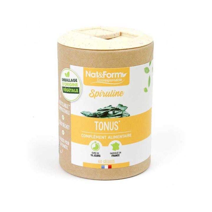 Spirulina Ecoresponsable Nat&Form - Dose von 60 Kapseln