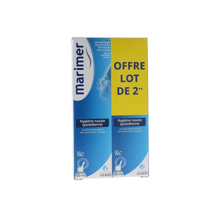 Tägliches Nasenhygienespray Meerwasser 9% Marimer - 2x100ml Packung