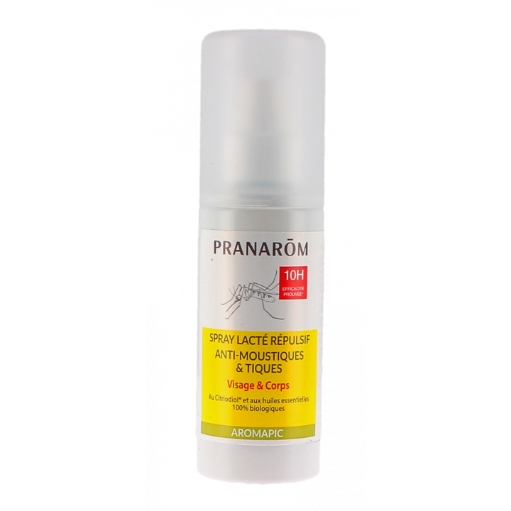 Milchiger Insekten- und Zeckenschutzspray Pranarôm - 100ml Spray