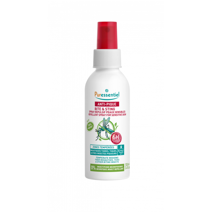 Puressentiel - Insektenschutzspray für empfindliche Haut - 100ml Flasche