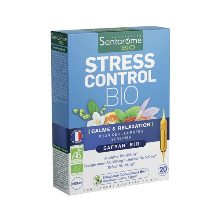 Stress Control bio Santarome - Packung mit 20 Ampullen