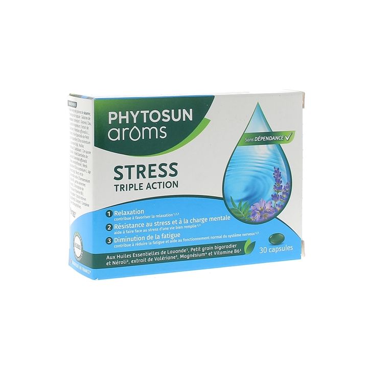 Stress Dreifachwirkung Phytosun Arôms - Packung mit 30 Kapseln