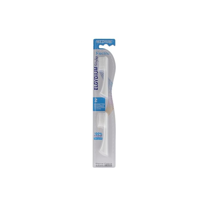 Style Electric Ersatzbürsten mittel Elgydium - 2er Pack Ersatzbürsten
