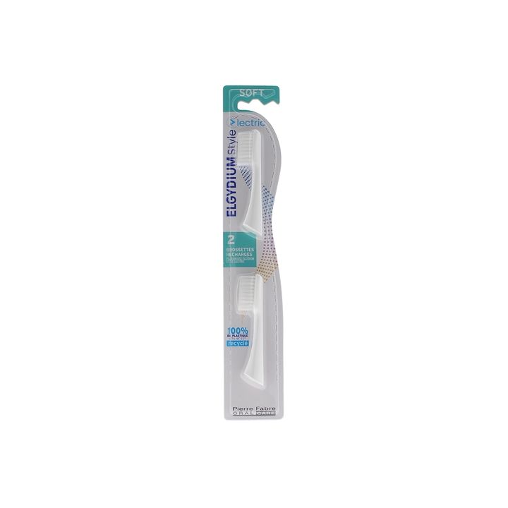 Style Electric Ersatzbürsten weich Elgydium - 2er-Pack Ersatzbürsten