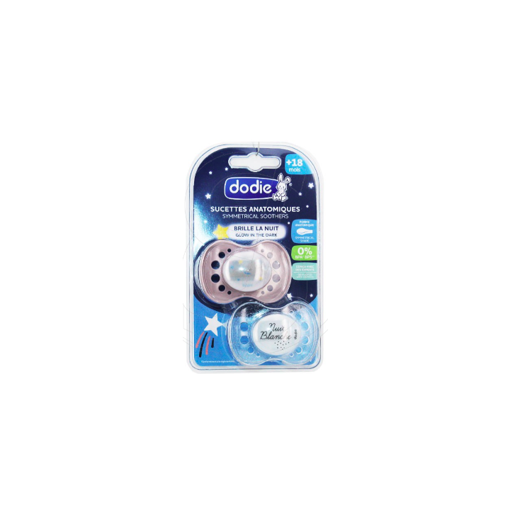 Anatomische Schnuller Nacht +18 Monate Dodie - 2er Pack Schnuller