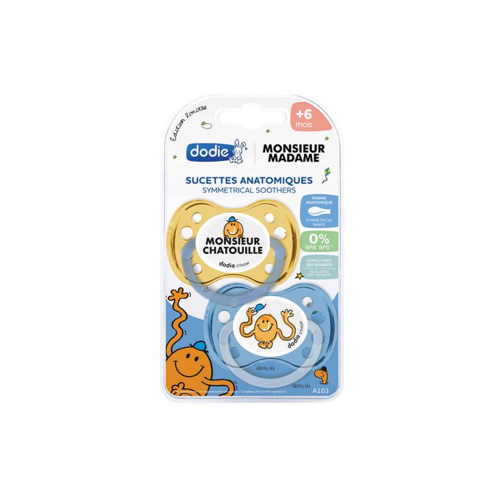 Anatomische Schnuller Limited Edition Madame Monsieur +6 Monate Dodie - 2er Pack Schnuller